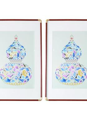 现福禄临门彩福禄居家卧室客厅玄GYJ关装饰画新立铜雕实木中式体