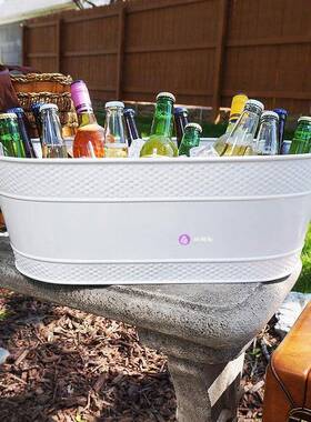 镀锌槟冰桶铁酒KJZ吧商用红皮酒香大冰块桶盆高颜值家用冰