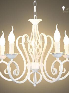 式欧烛灯蜡吸顶吊灯灯具灯饰卧室d客厅装修餐厅灯白色374创意