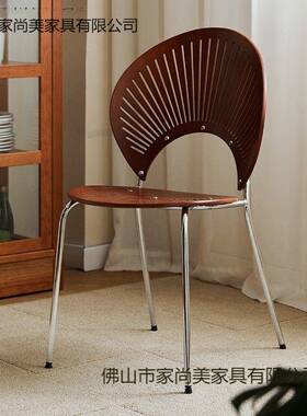 复古风实木椅网红高级铁古艺耐用中椅约轻奢家NVN用简靠背餐餐桌