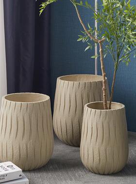 镁泥花ZTQ盆雕特大号家居场植装饰花器轻奢时尚新款绿落地浮商盆