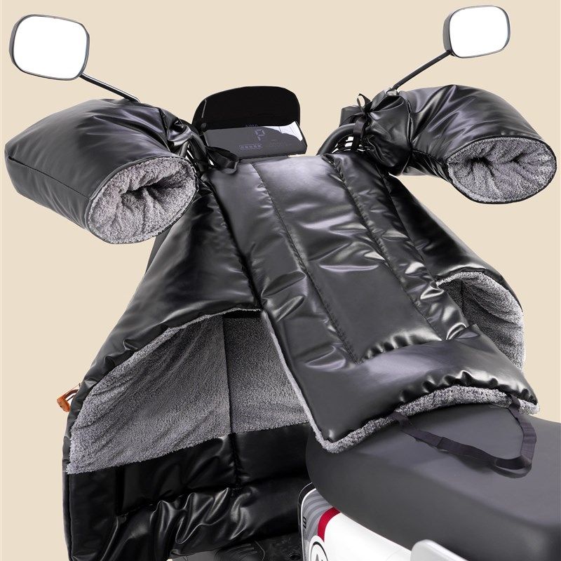 电动车挡风被冬季分体式q人车分离踏板电瓶摩托车防风罩保暖PU皮