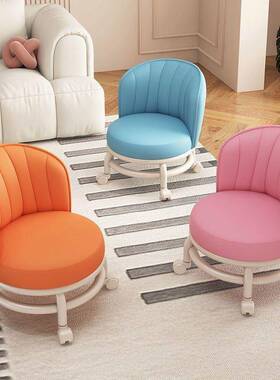 万向轮小凳子小网家用板凳椅子沙发凳滑轮矮凳儿童大CYH人型红圆