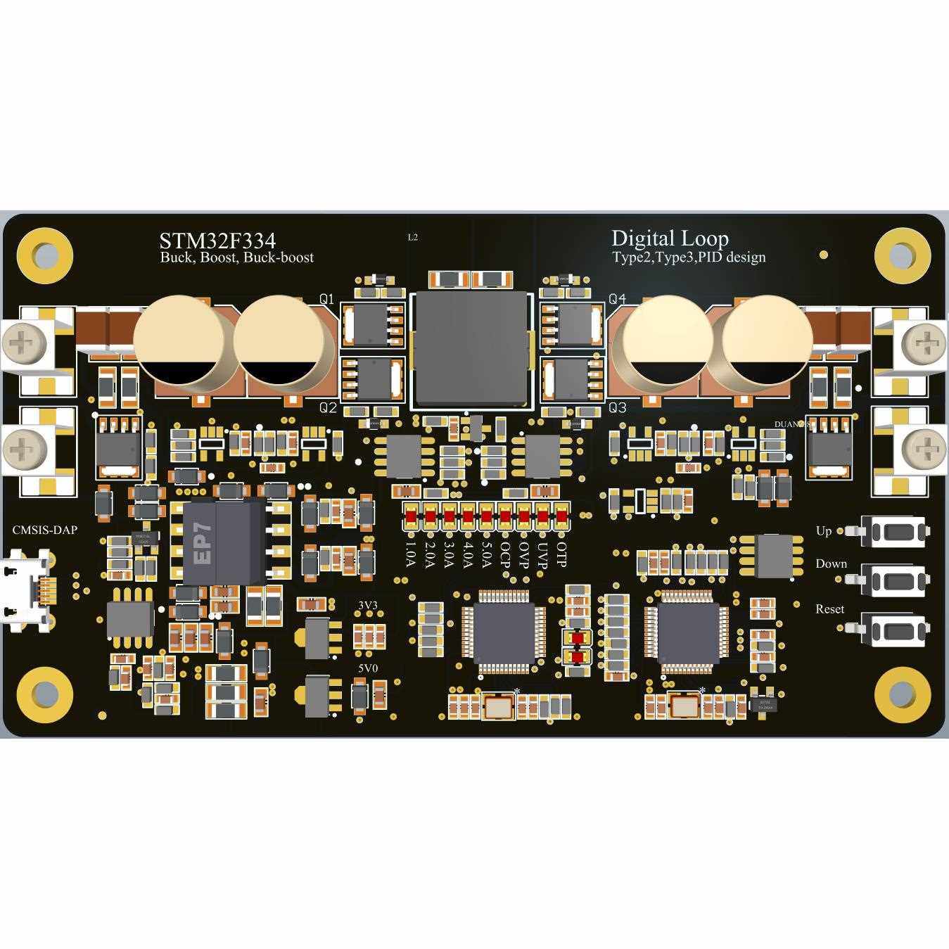 STM32F334双向升降压数字电源开发板