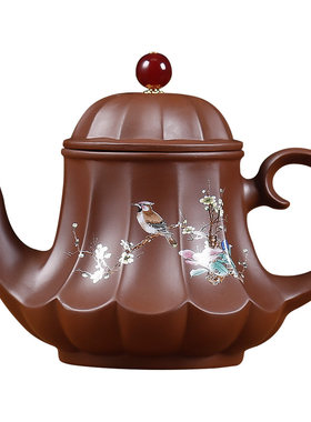 紫小壶纯手工功夫茶具大容量带过滤内胆泡茶器砂茶壶家用茶杯套装