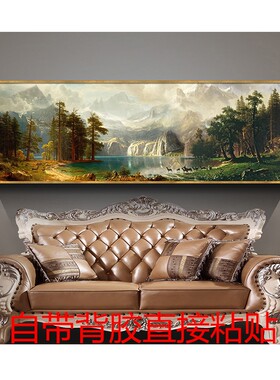 客厅欧式油画麋鹿森版挂画咖啡厅西餐厅酒店沙发喷绘画横林画芯
