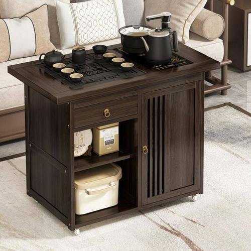 移动茶桌茶台小户型茶几客厅功夫泡茶几带轮边几茶水柜烧水壶一体