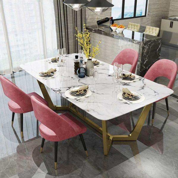 轻奢铁艺大理石餐桌椅组合轻奢金色饭桌北欧户型餐桌家用长方形桌,住宅家具,大理石餐桌,淘宝优惠券,粉丝福利购,淘宝优惠卷