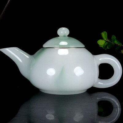 然天纯茶江翠绿玉石功夫丹壶单个高端养生泡茶茶具送礼佳品!