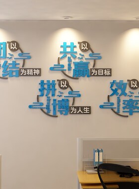 励志贴纸办公室公司企业文化墙装饰语录墙贴销售团队标语贴画墙纸