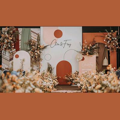 结婚婚房立体室喜字板布置装饰背景气件球布BBV置卧婚礼喜落地摆K