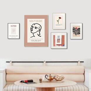 简客壁厅装饰画沙发背景墙挂画北欧风创格现代约意壁画餐厅ZH-013