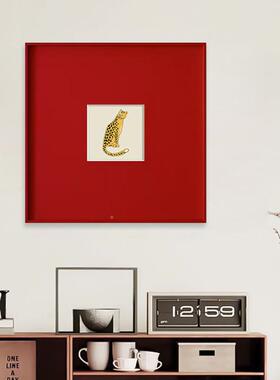 《豹富》年红寓意色好喜庆挂画轻式新现代北欧小众艺术客al202403