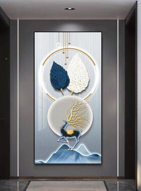 玄关装饰过画轻奢现新代简约走廊道FM794690壁画挂画玄关高画2024