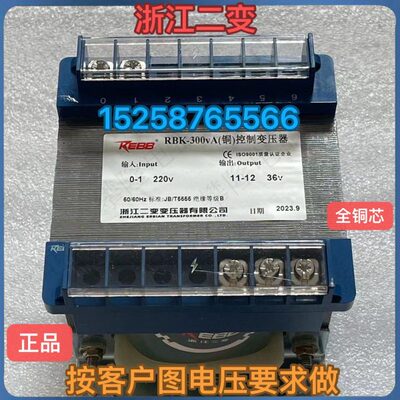 浙江二变RBK-300VA控制变压器380V变220V 隔离变压器BK-250VA全铜
