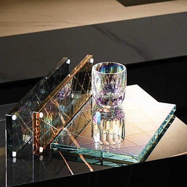 现代轻奢洗漱台面置物架水晶玻璃牙具漱口杯收纳托盘家居浴室软装,家庭/个人清洁工具,浴室角架/置物架,淘宝优惠券,粉丝福利购,淘宝优惠卷