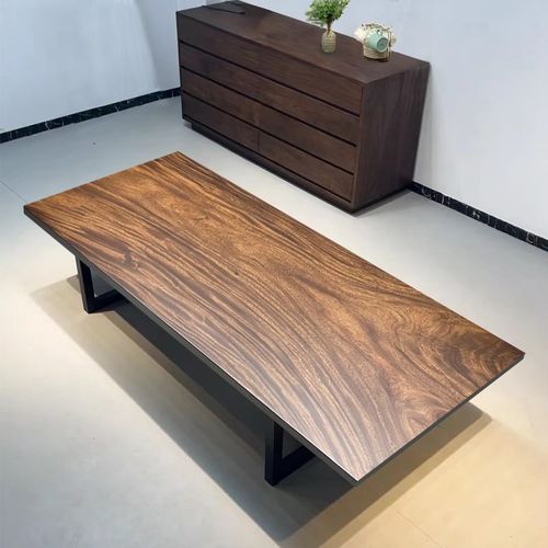 南美胡桃木实木大板茶桌原木x办公会议餐桌整板北美黑胡桃现代简