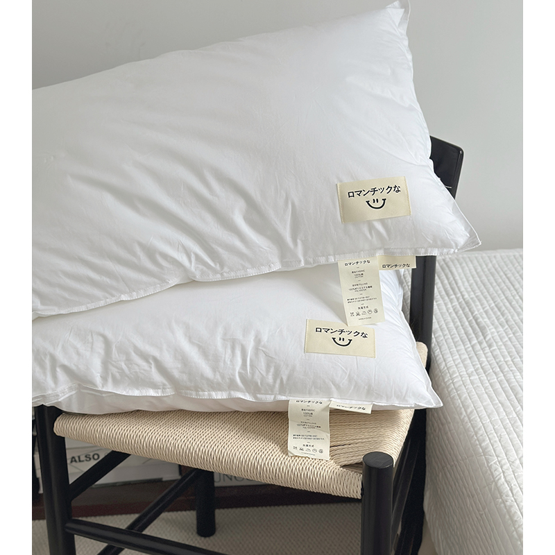 日式全棉家用枕芯酒店蓬松枕头一对拍2D 护颈椎助睡眠枕芯48*74cm