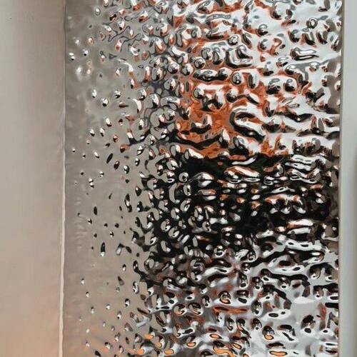 银色大水波纹镜面膜金属饰面膜商场展示吊顶婚礼背景镜面背胶款