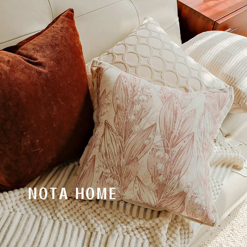 法式轻奢抱枕奶油风靠垫样板间靠枕客厅沙发柔Q软方形纯色抱枕含