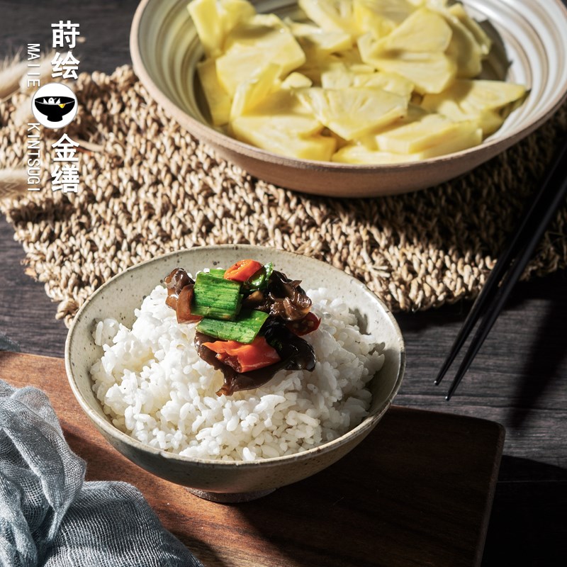 家用陶瓷碗e米饭碗手工日式粗陶碗面碗可微波餐具食器怀旧老式土