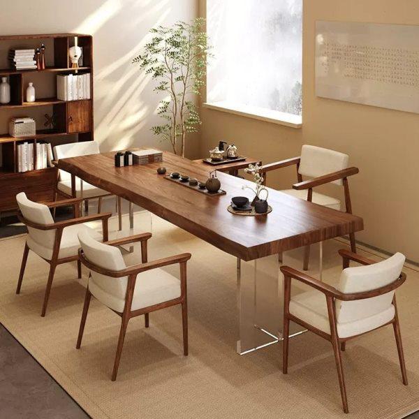 新中式实木茶桌茶室多人会客禅意泡茶桌家用亚克力悬浮茶桌椅组合,商业/办公家具,茶台/茶桌,淘宝优惠券,粉丝福利购,淘宝优惠卷