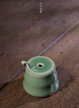 毛丹云龙泉青瓷手工水滴竹节砚滴磨墨加水器中式文房四宝书法用品
