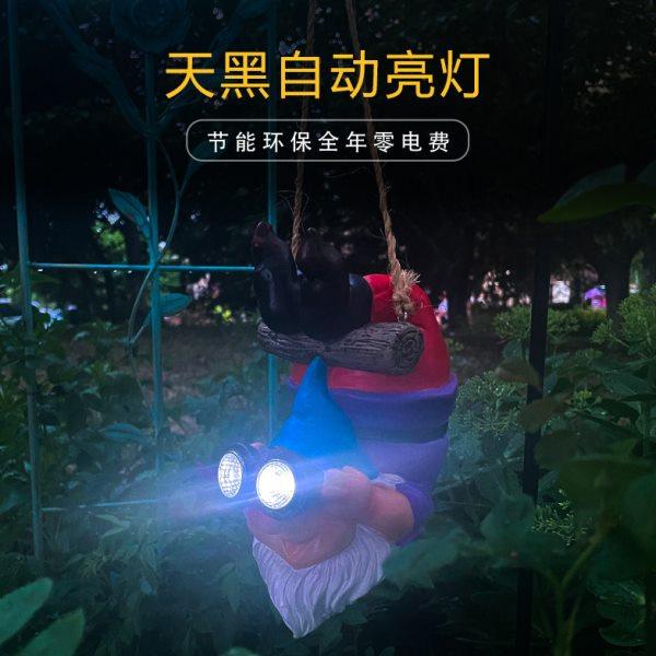 创意精灵太阳能灯挂件花园别墅庭院装饰户外阳台造景树脂工艺摆件,家居饰品,户外/庭院摆件,淘宝优惠券,粉丝福利购,淘宝优惠卷