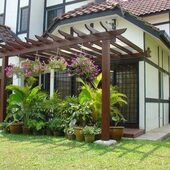 防腐木碳化木定制 紫藤架 户外庭院葡萄架花架廊架车棚凉亭避阳棚