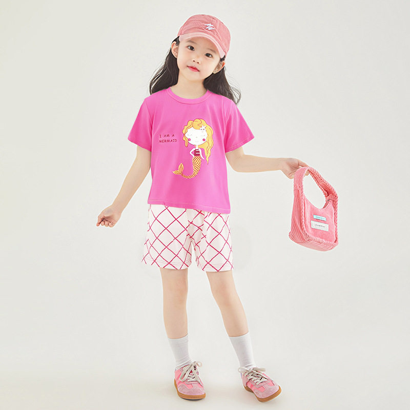 儿童短袖套装纯棉女童夏装男童t恤短裤宝宝韩版半袖童装A类夏季