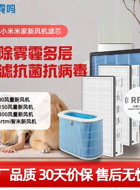 霓鸣适配小米米家新风机滤芯300/150/80中效高效A1/C1/G1过滤网