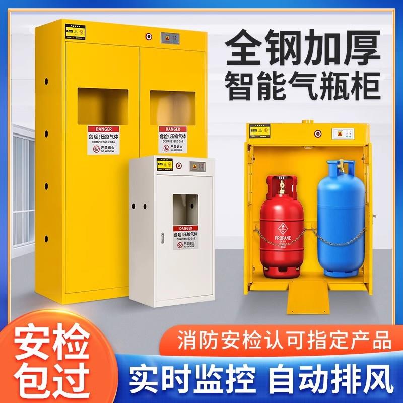 全钢防爆气瓶柜工厂车间煤气罐双瓶乙炔储存柜智能排风全钢气瓶柜