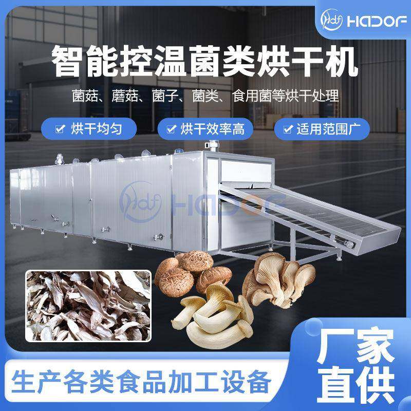 网带式香菇烘干机空气能食用菌花菇脱水干燥机蘑菇烘干磨粉产线