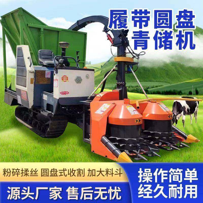 履带圆盘青储机农用小麦玉米青储牧草稻草养殖饲料收割粉碎青储机