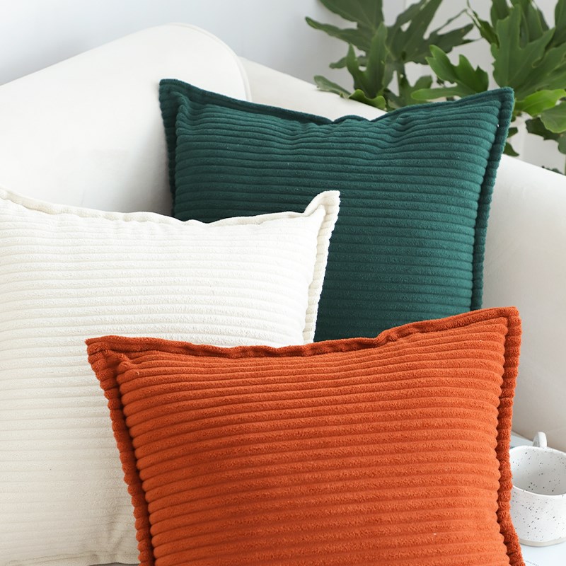 小清新灯芯绒抱枕套不含芯方枕客厅沙发抱枕靠枕靠垫套