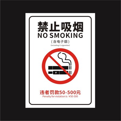 禁止吸烟宣传海报控烟挂图吸烟有害健康墙贴宣传画商场禁烟标示语