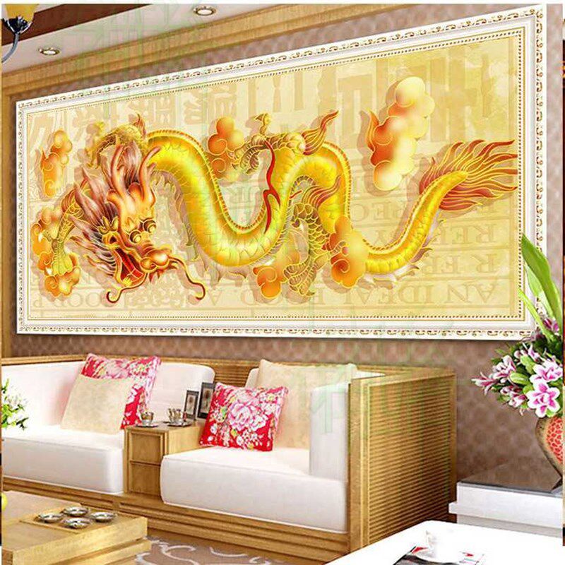 5d砖秀满钻龙凤图案点贴钻十字绣2025新款钻石画喜庆吉祥客厅大画