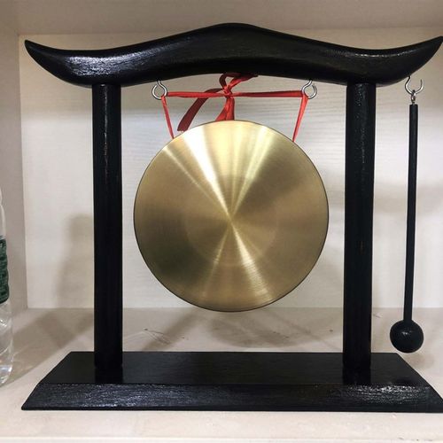 开业铜锣 带架铜锣 锣 家居摆设 招财锣 15cm18cm 22cm铜锣