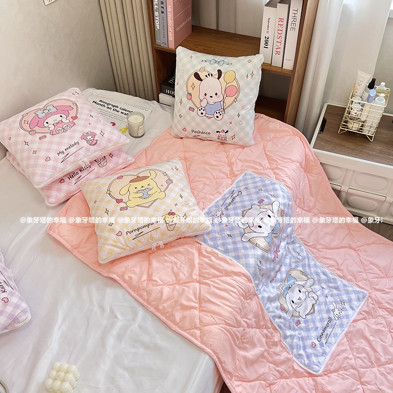 卡通印花抱枕空调被两用车载靠枕被子二合一办公午睡小被子毯礼物