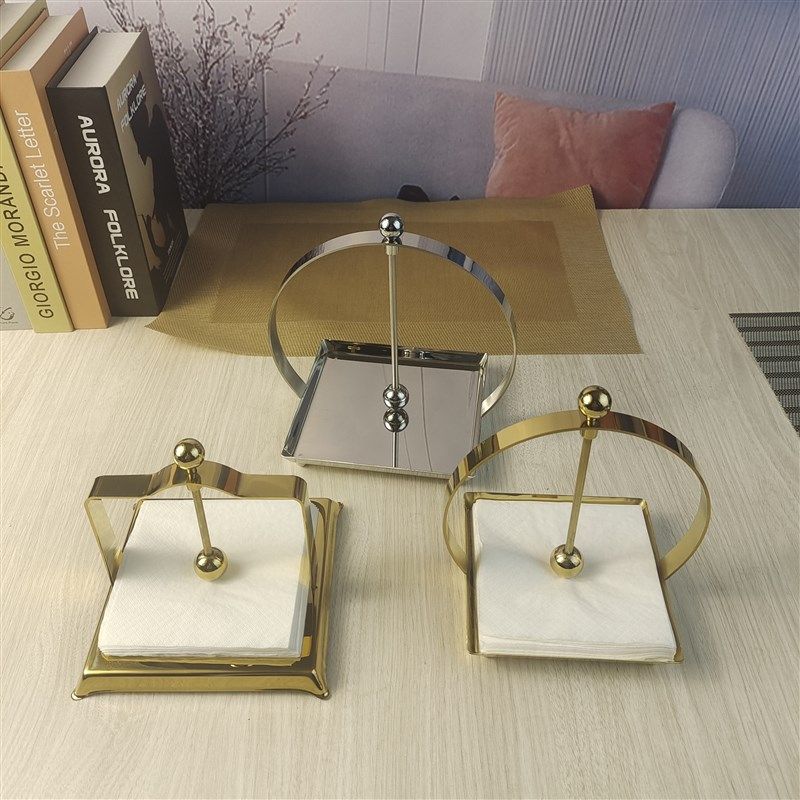 不锈钢纸巾压餐厅酒店专用餐巾座西餐纸架托餐桌面高档简约压纸座