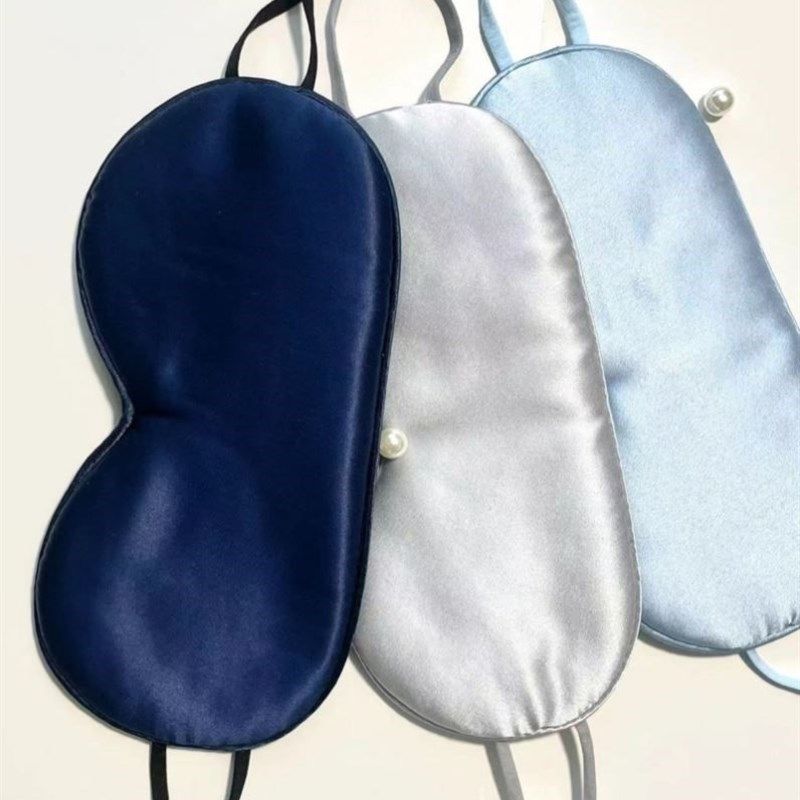 桑蚕丝挂耳真丝眼罩黑色遮光午睡舒适睡眠专用缓解眼疲劳男女士眼