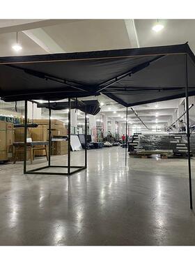 源头厂家270度无骨扇形帐车载遮阳防雨棚自驾游折叠帐篷黑色