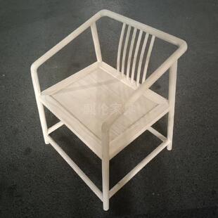 新中白式休闲椅实禅FPR意木椅台椅胚椅子原木茶围椅办公靠背椅白