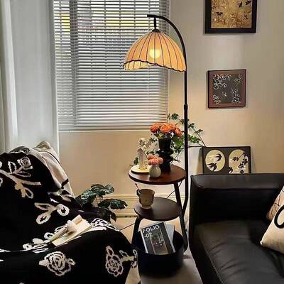 古客厅落头地复灯沙发中古风花瓣钓鱼Livingr氛围卧室床旁柜置物