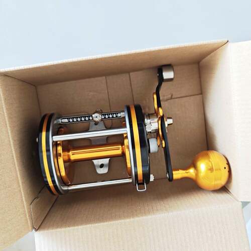 洋M100A00L左手摇可314视探鱼竿下轮金属渔轮配件明麻花轴半月销 - 封面