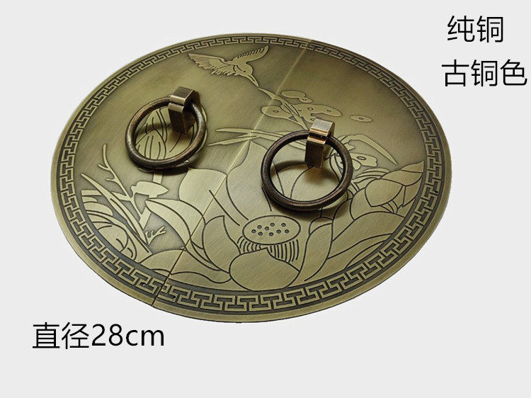 中式纯铜仿古家具五金配件 古建寺院经典装修装 饰别墅大门环拉手