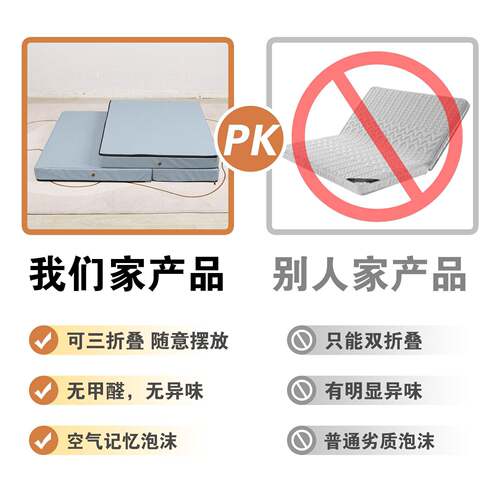 新绵款海折床垫季通用446懒人午睡垫打地铺防潮四垫神叠器三折垫