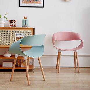 北用欧餐椅ins现代简约洽ASI谈椅子意书桌创椅家塑料椅餐厅咖啡店