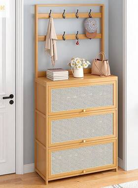 门口门鞋柜一体靠入户多层衣帽架子后鞋架玄RRZ子出墙租房收纳柜