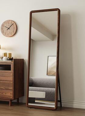 实木身镜落地现镜家用镜梳子贴UYX墙试卧室自粘网红妆镜简约代衣